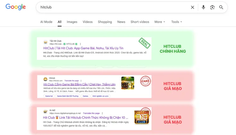 Link thật Hit.Club mang lại trải nghiệm tin cậy, còn link giả Hit.Club thường khiến người dùng nghi ngờ vì chi tiết bất thường.